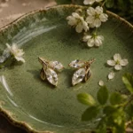 Aurelia Leaf Crystal Earrings - Image 2
