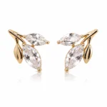 Aurelia Leaf Crystal Earrings