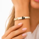 Ivory Clover Enamel Kada