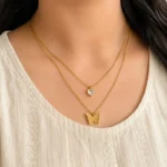 Elora Butterfly Heart Layered Chain