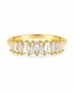 Radiant Emerald-Cut Crystal Band Ring - Image 3