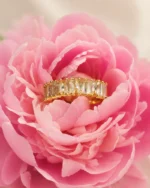 Radiant Emerald-Cut Crystal Band Ring - Image 2